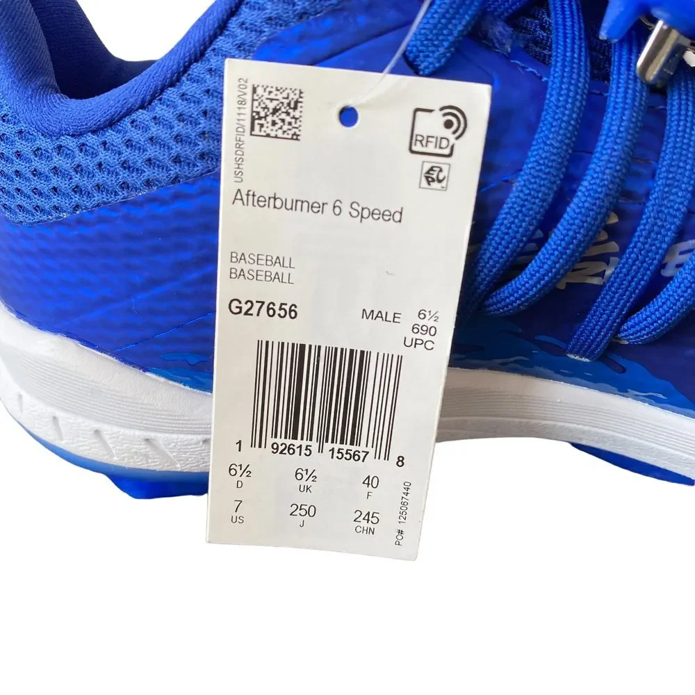 Adidas Adizero Afterburner 6 Speed Baseball Cleats Mens Size 7 Royal Blue G27656